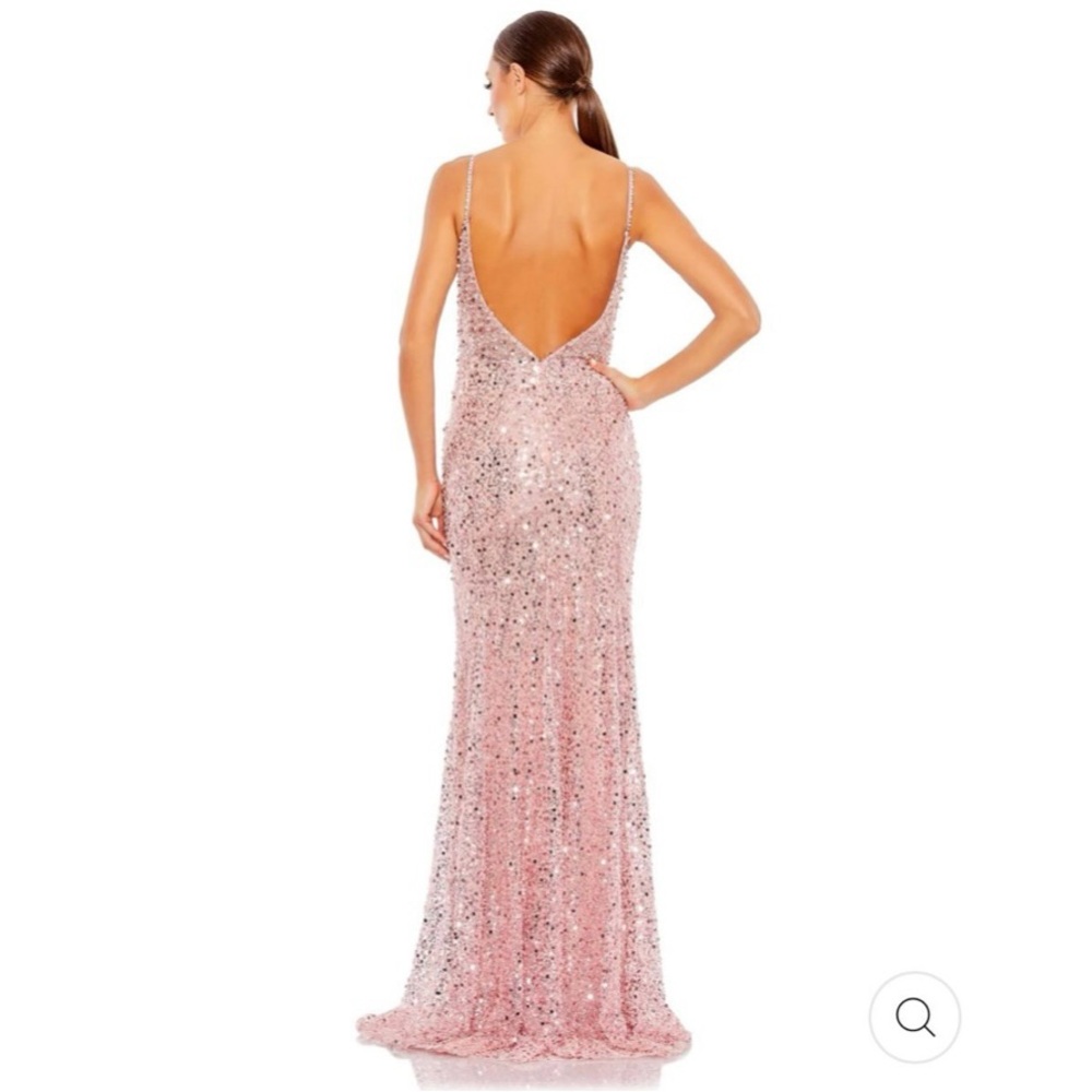 Elegant Pink Beaded Evening Gown - Picture 5 of 8